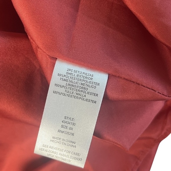 Pippa & Julie 6X Sateen Red Plaid Holiday Chain Belted Tie Bow Dress - Picture 7 of 9